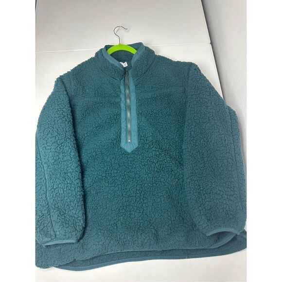 TIME AND TRU WOMEN'S GREEN  1/2 ZIP-UP FELTED FLEECE JACKET SIZE 2X Pockets - Picture 5 of 9